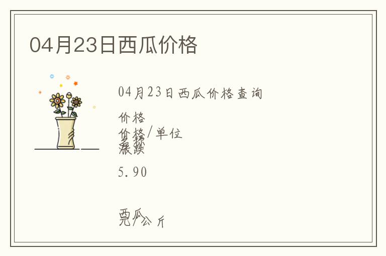 04月23日西瓜價格
