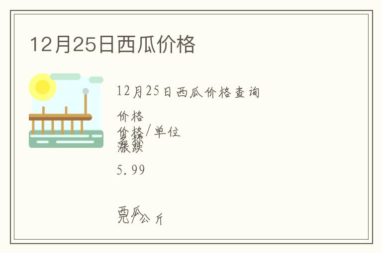 12月25日西瓜價(jià)格