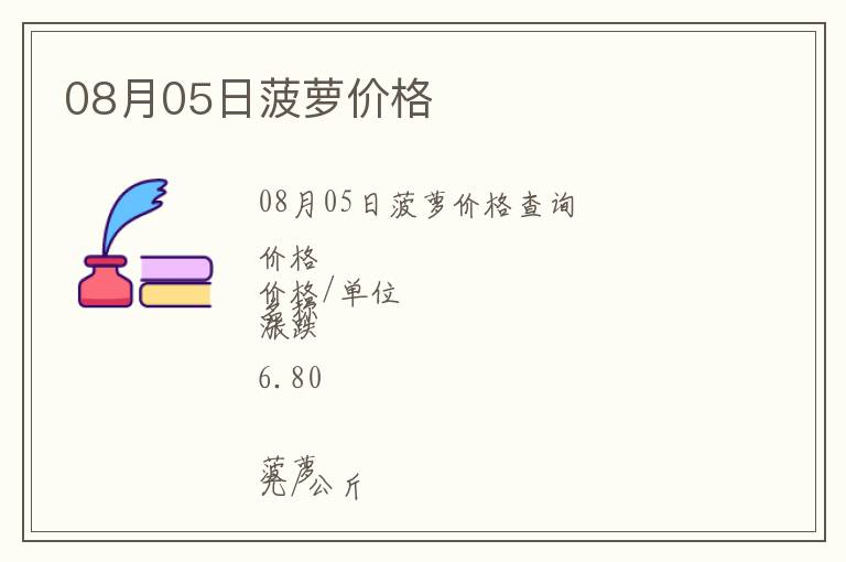 08月05日菠蘿價格