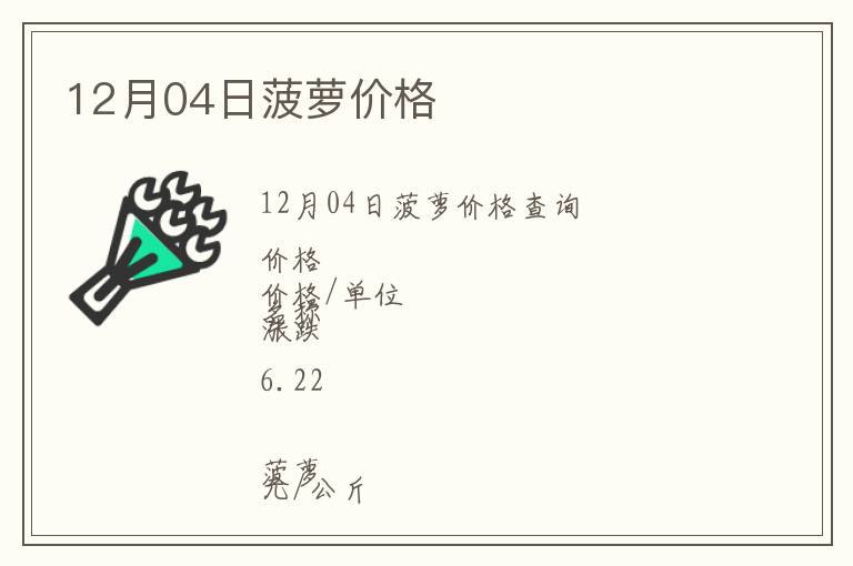 12月04日菠蘿價格