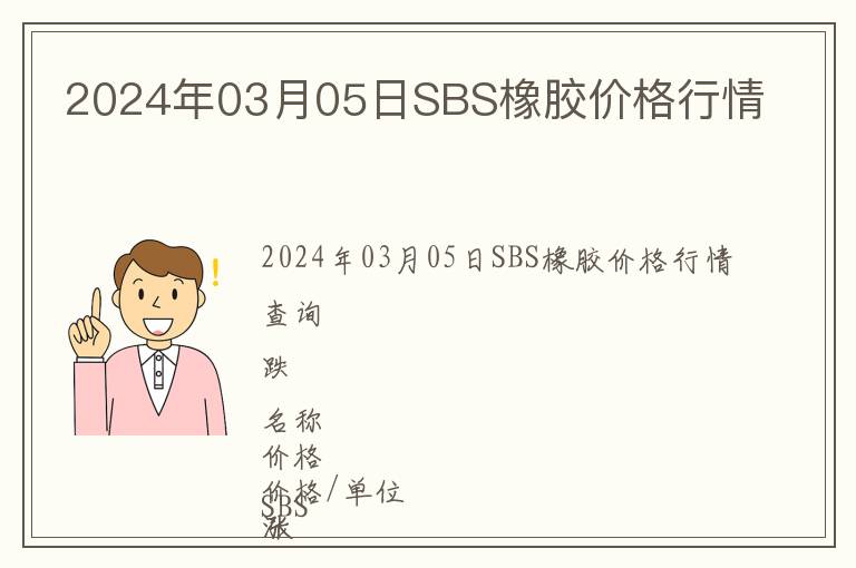 2024年03月05日SBS橡膠價格行情