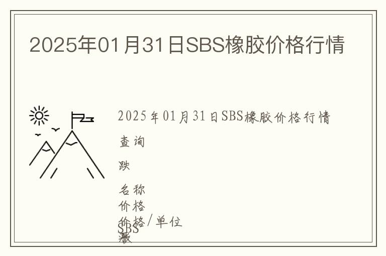 2025年01月31日SBS橡膠價格行情
