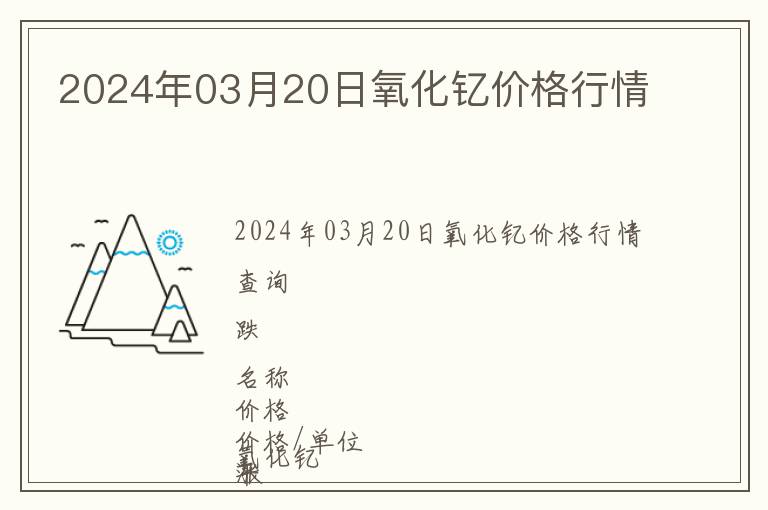 2024年03月20日氧化釔價格行情