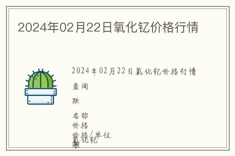 2024年02月22日氧化釔價格行情