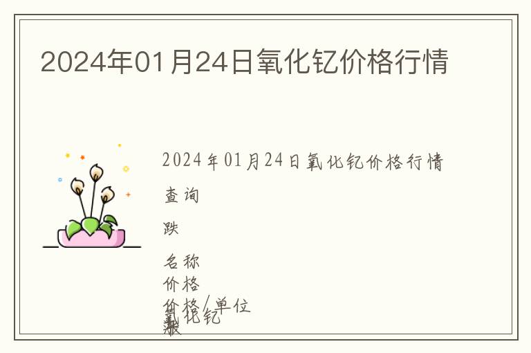 2024年01月24日氧化釔價格行情