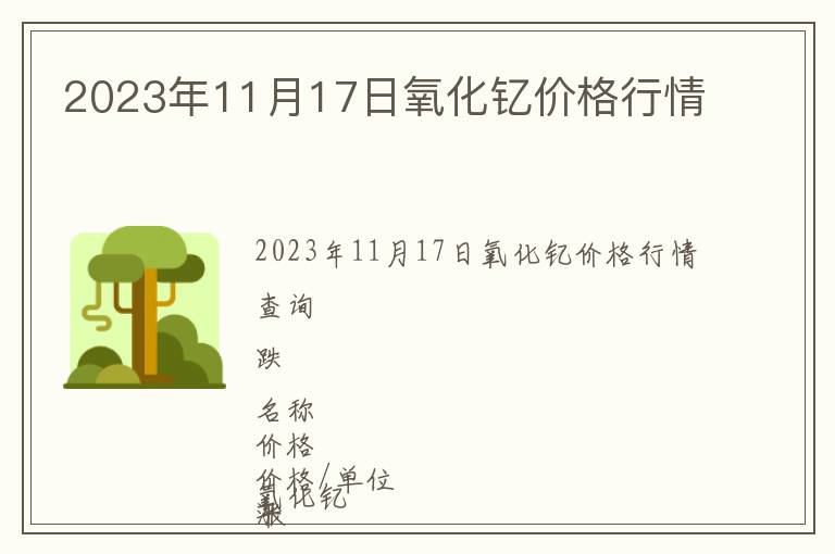 2023年11月17日氧化釔價格行情