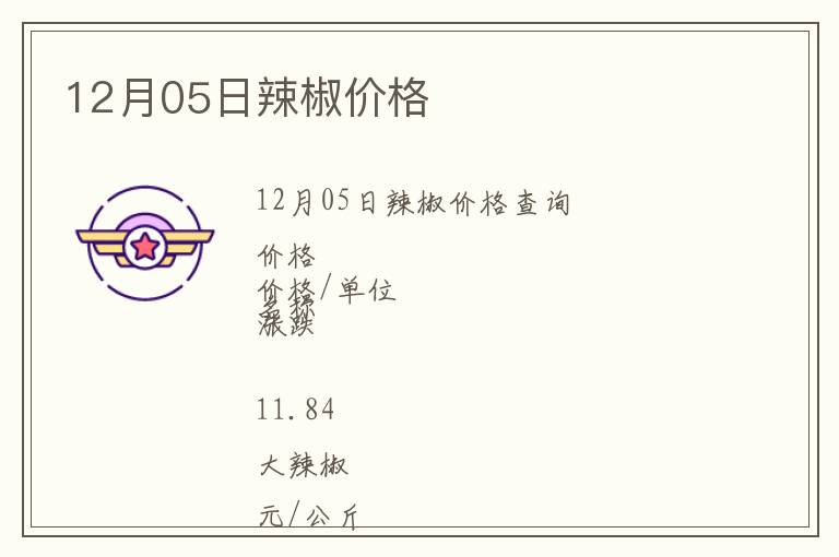 12月05日辣椒價(jià)格