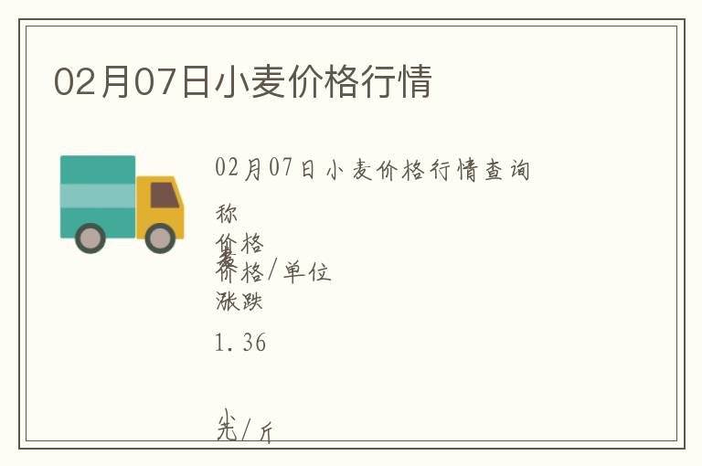 02月07日小麥價(jià)格行情