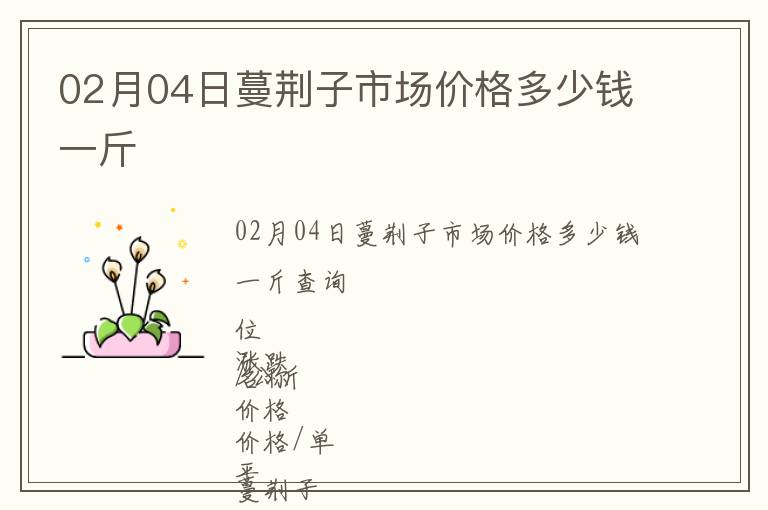 02月04日蔓荊子市場(chǎng)價(jià)格多少錢一斤
