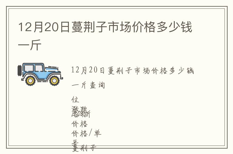 12月20日蔓荊子市場價(jià)格多少錢一斤