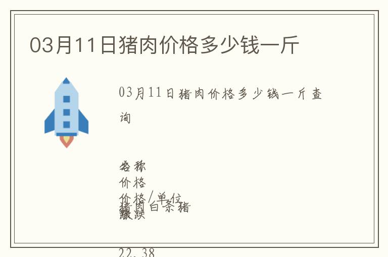 03月11日豬肉價(jià)格多少錢一斤