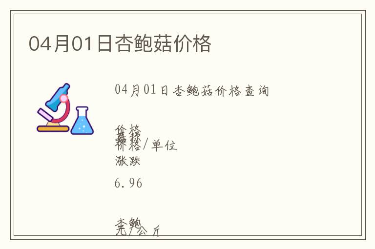 04月01日杏鮑菇價格