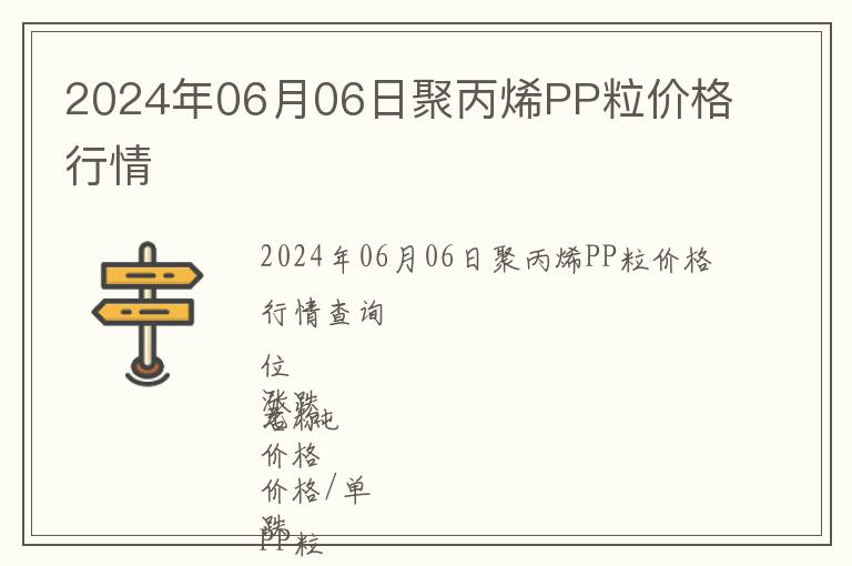 2024年06月06日聚丙烯PP粒價格行情