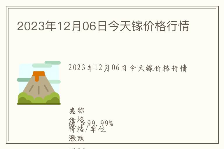 2023年12月06日今天鎵價格行情