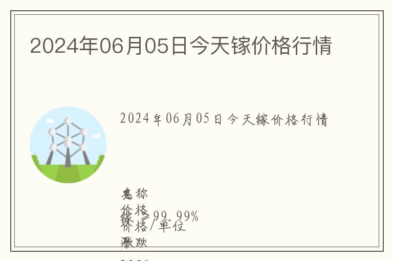 2024年06月05日今天鎵價格行情