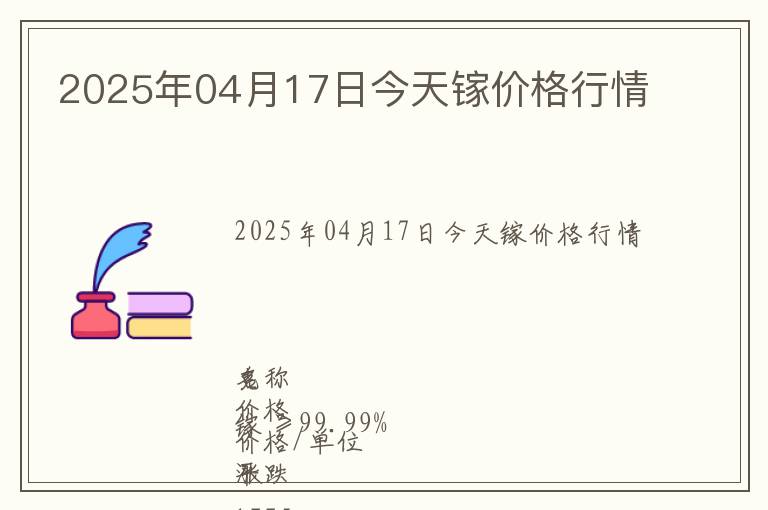 2025年04月17日今天鎵價格行情
