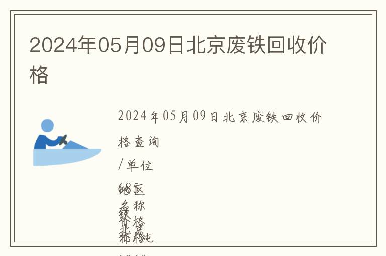 2024年05月09日北京廢鐵回收價格