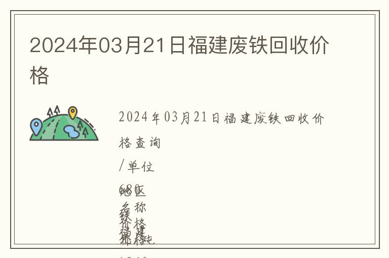 2024年03月21日福建廢鐵回收價(jià)格
