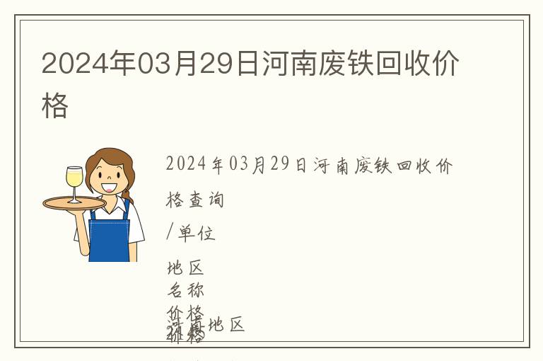 2024年03月29日河南廢鐵回收價(jià)格