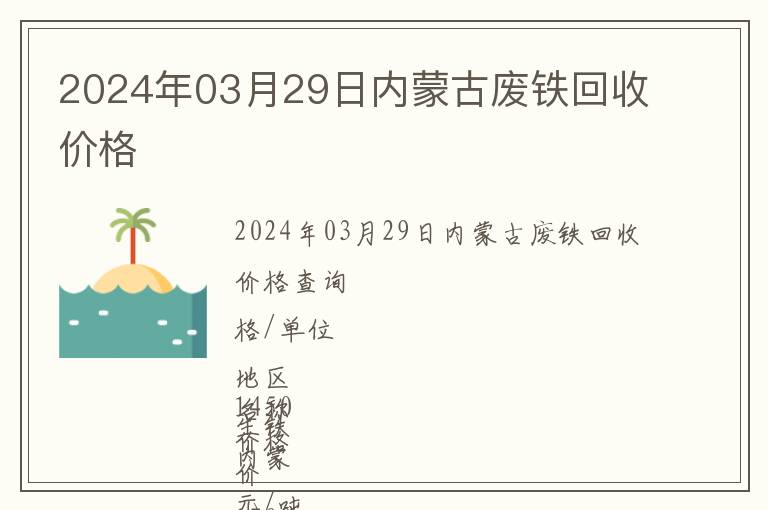2024年03月29日內(nèi)蒙古廢鐵回收價格