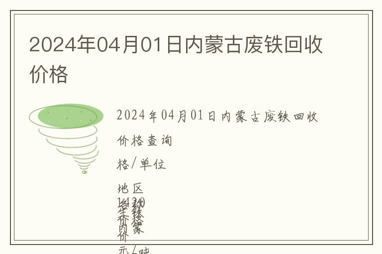2024年04月01日內蒙古廢鐵回收價格