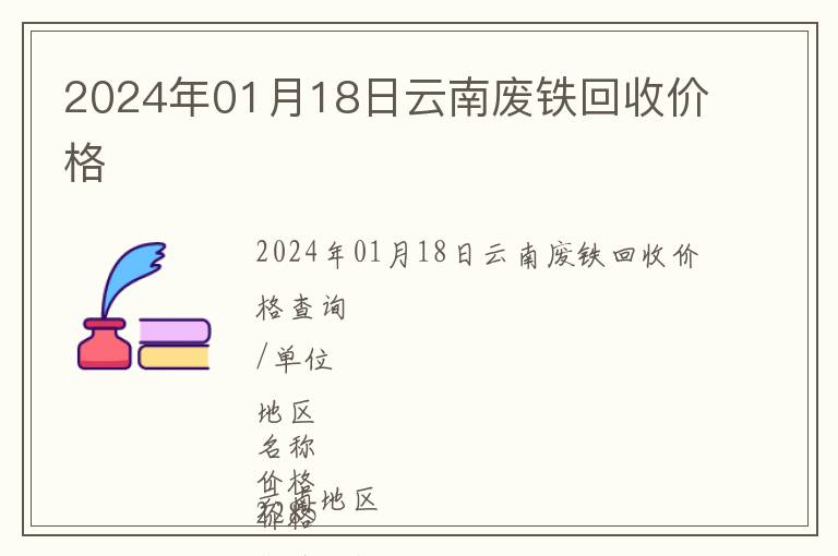 2024年01月18日云南廢鐵回收價(jià)格