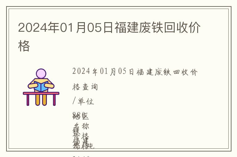 2024年01月05日福建廢鐵回收價(jià)格