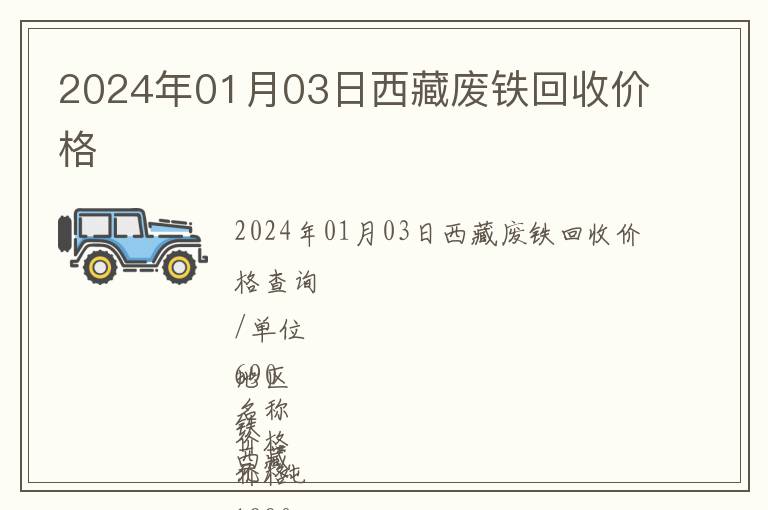 2024年01月03日西藏廢鐵回收價(jià)格