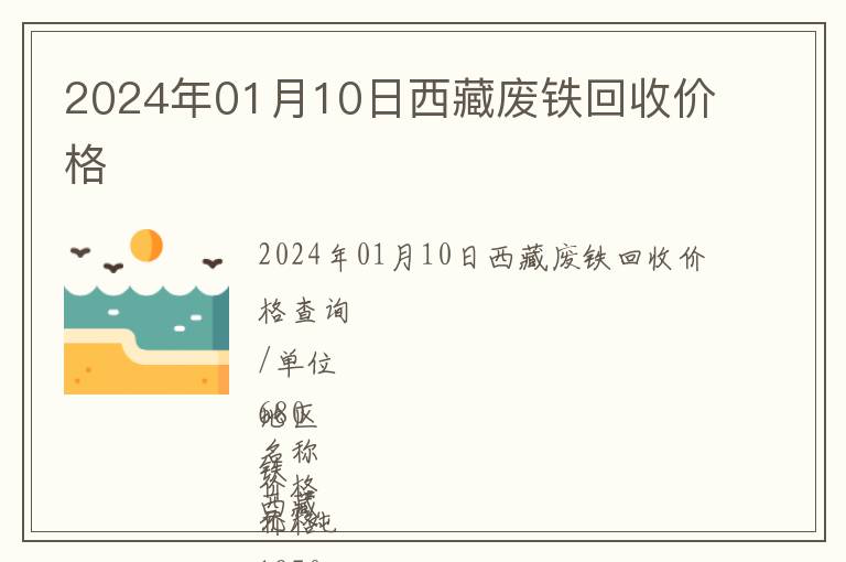 2024年01月10日西藏廢鐵回收價(jià)格