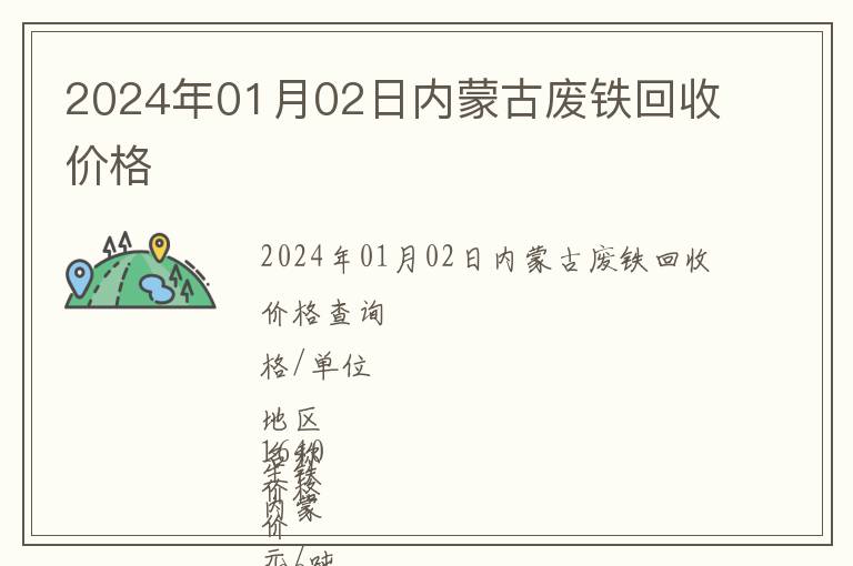 2024年01月02日內(nèi)蒙古廢鐵回收價格