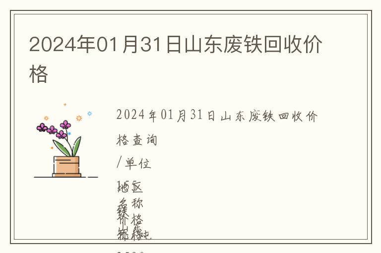 2024年01月31日山東廢鐵回收價(jià)格