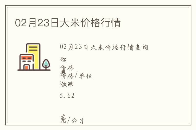 02月23日大米價格行情