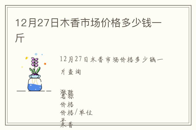 12月27日木香市場(chǎng)價(jià)格多少錢一斤