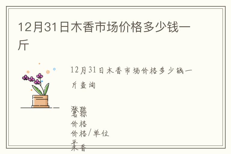 12月31日木香市場(chǎng)價(jià)格多少錢一斤