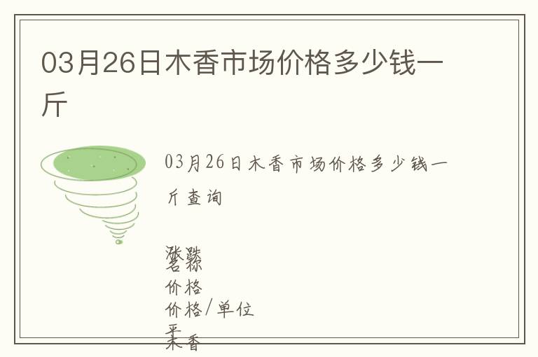 03月26日木香市場價格多少錢一斤