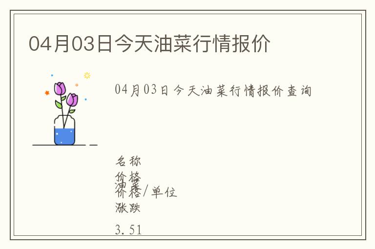 04月03日今天油菜行情報(bào)價(jià)