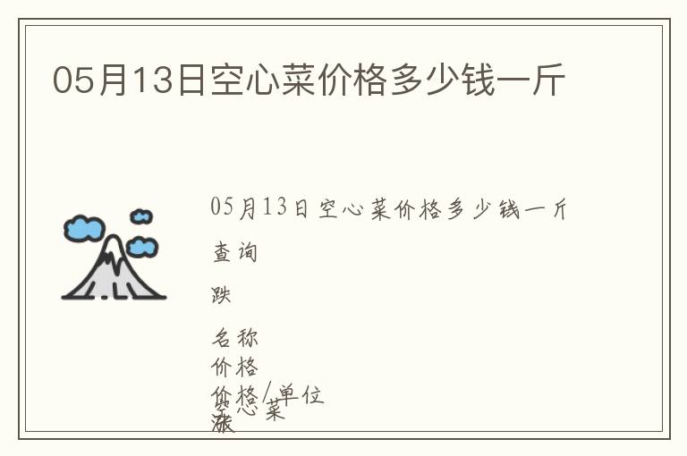 05月13日空心菜價格多少錢一斤