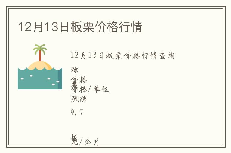 12月13日板栗價(jià)格行情