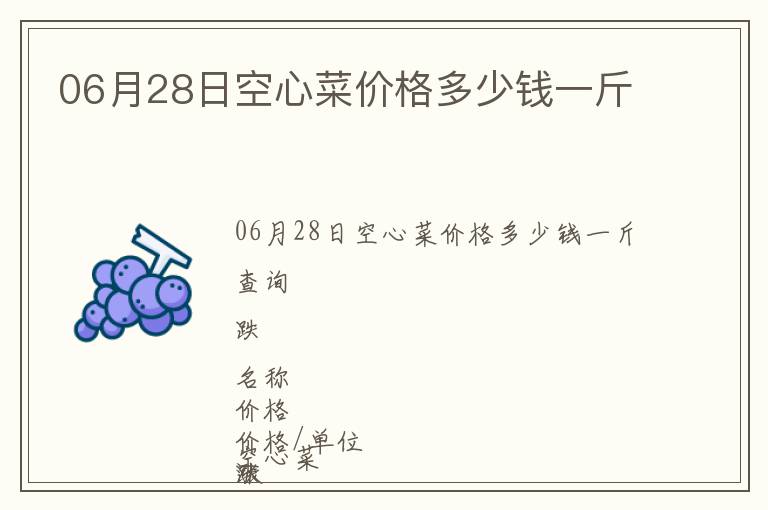 06月28日空心菜價格多少錢一斤