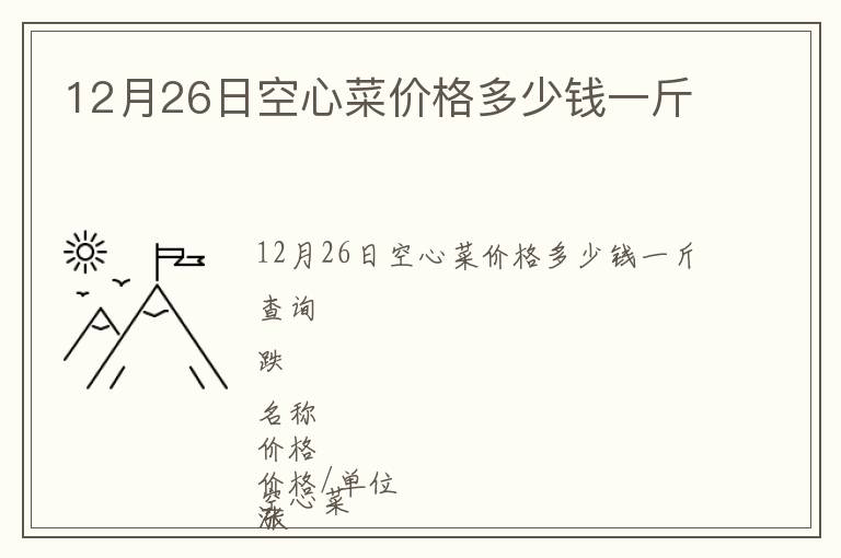 12月26日空心菜價格多少錢一斤