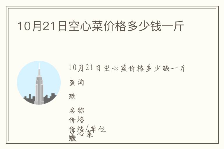 10月21日空心菜價格多少錢一斤