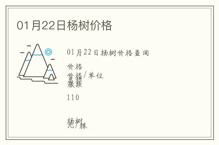01月22日楊樹(shù)價(jià)格
