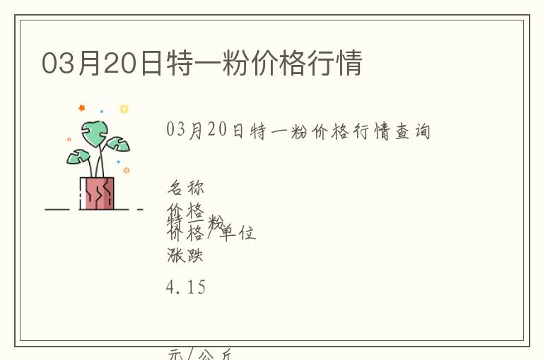 03月20日特一粉價(jià)格行情