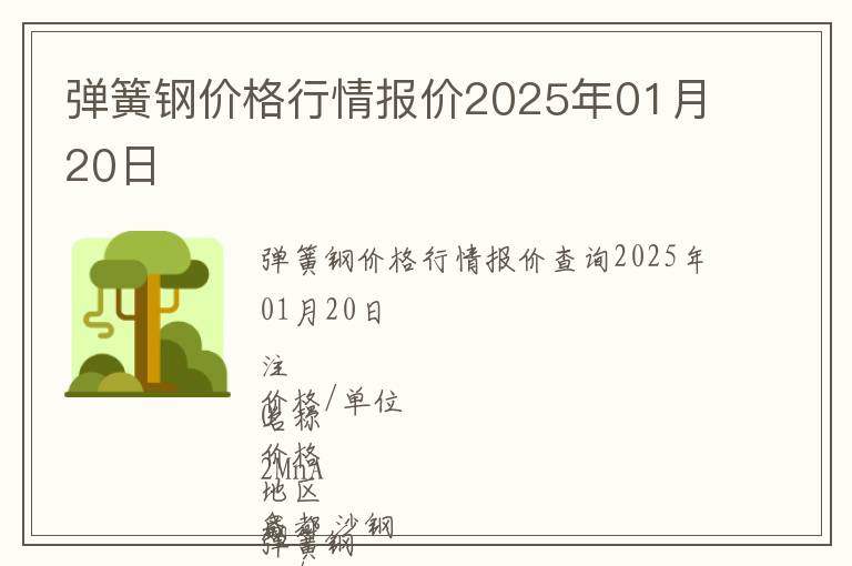 彈簧鋼價格行情報價2025年01月20日