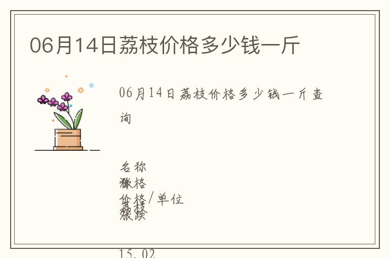 06月14日荔枝價格多少錢一斤