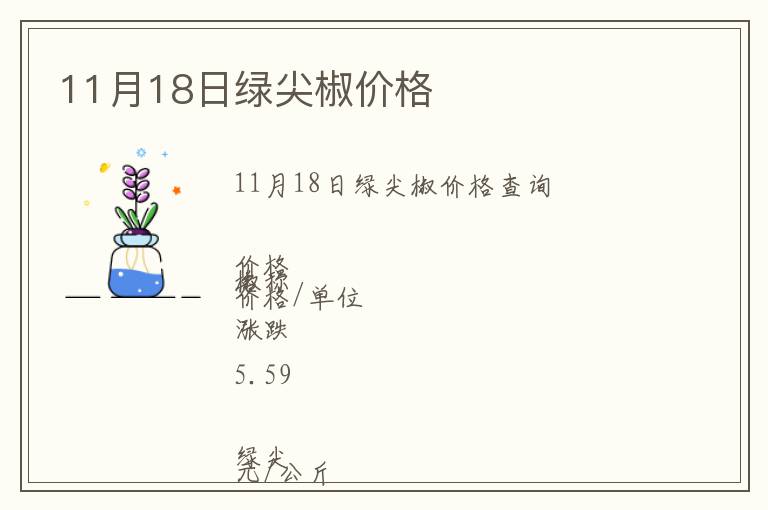 11月18日綠尖椒價格