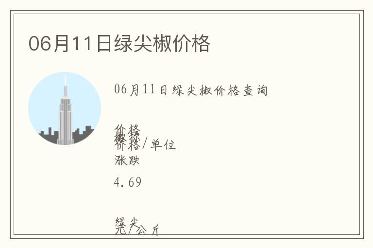 06月11日綠尖椒價(jià)格