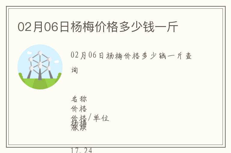 02月06日楊梅價(jià)格多少錢(qián)一斤