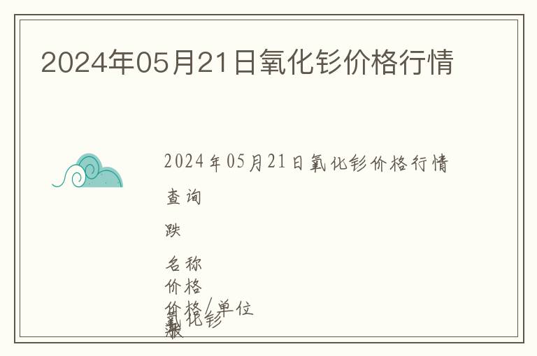 2024年05月21日氧化釤價(jià)格行情