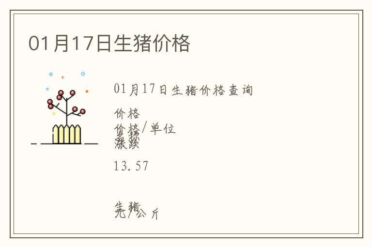 01月17日生豬價格